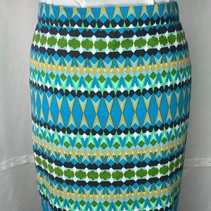J. Crew The Pencil Skirt NWOT Blue/Green